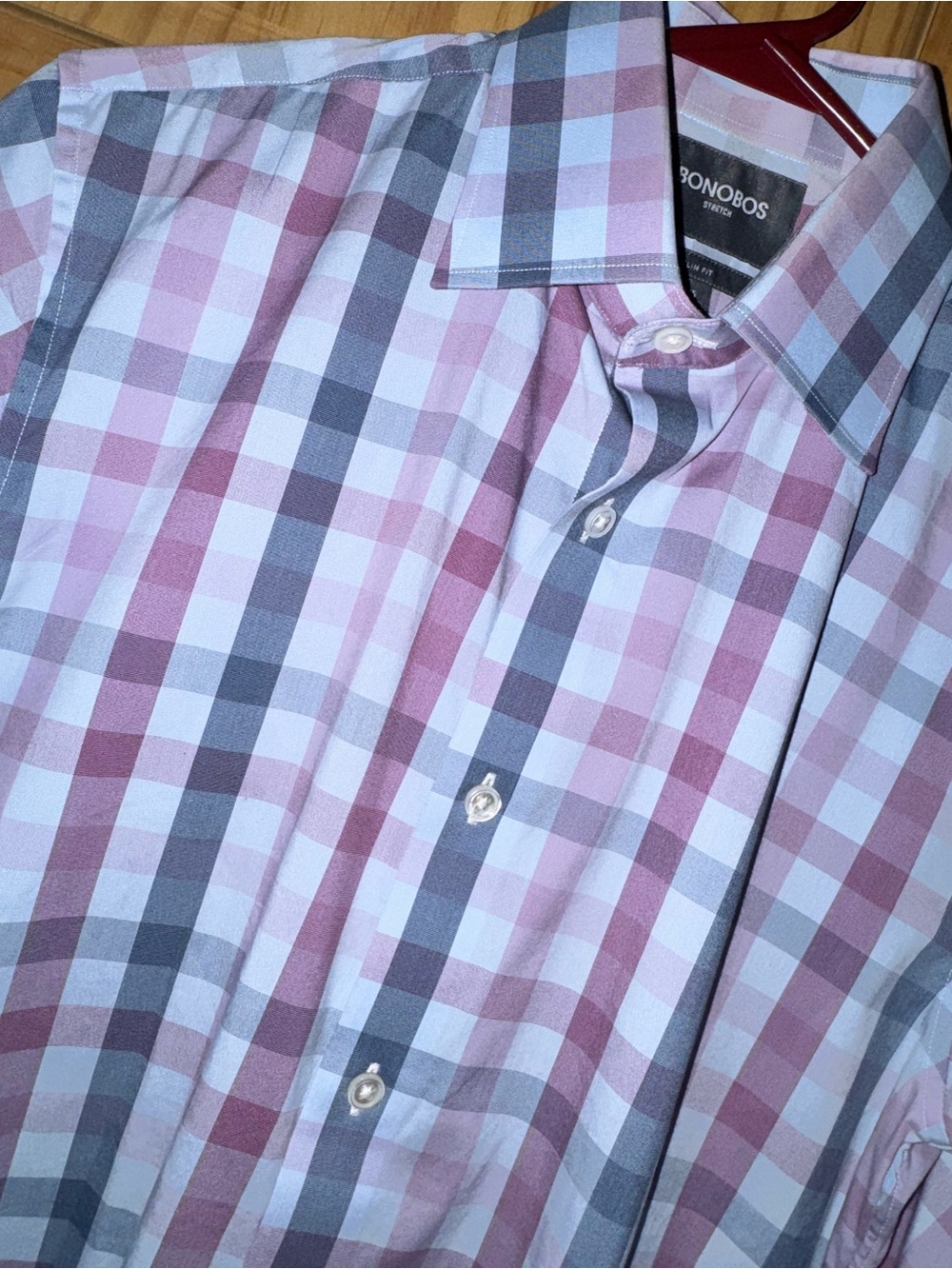 Bonobos Men’s Stretch Slim Fit Plaid Dress Shirt 15/33